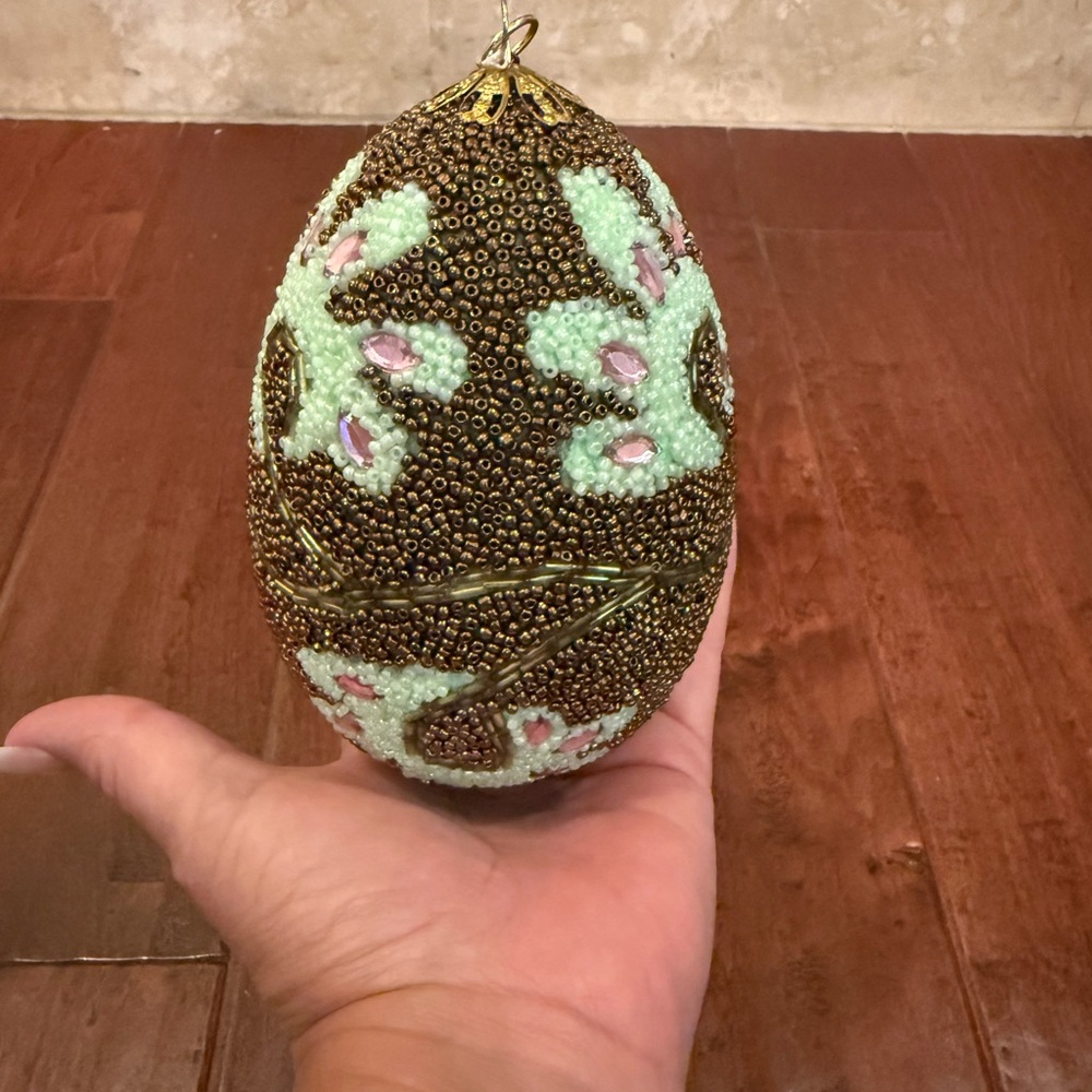 Katherine’s Collection Beaded Beautiful Egg-Shaped Ornament - Picture 5 of 6